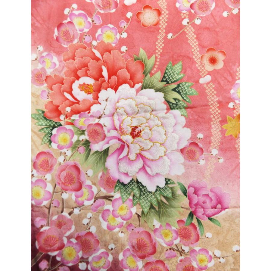 振袖 正絹 お買上 お仕立上がり 単品 ブランド サーモンピンク地牡丹