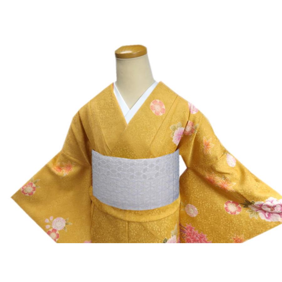 振袖 正絹 お買上 お仕立上がり 単品 ブランド 山吹色地花扇 フリー