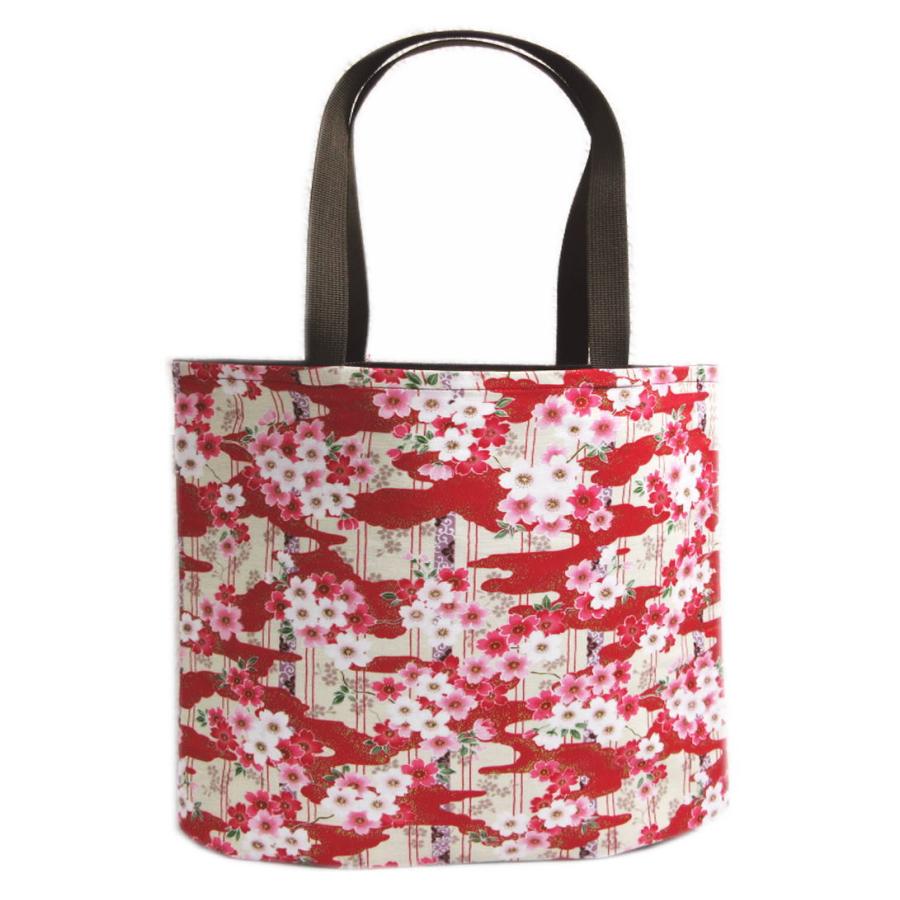 黒とベージュの花柄 さくら印伝バッグ