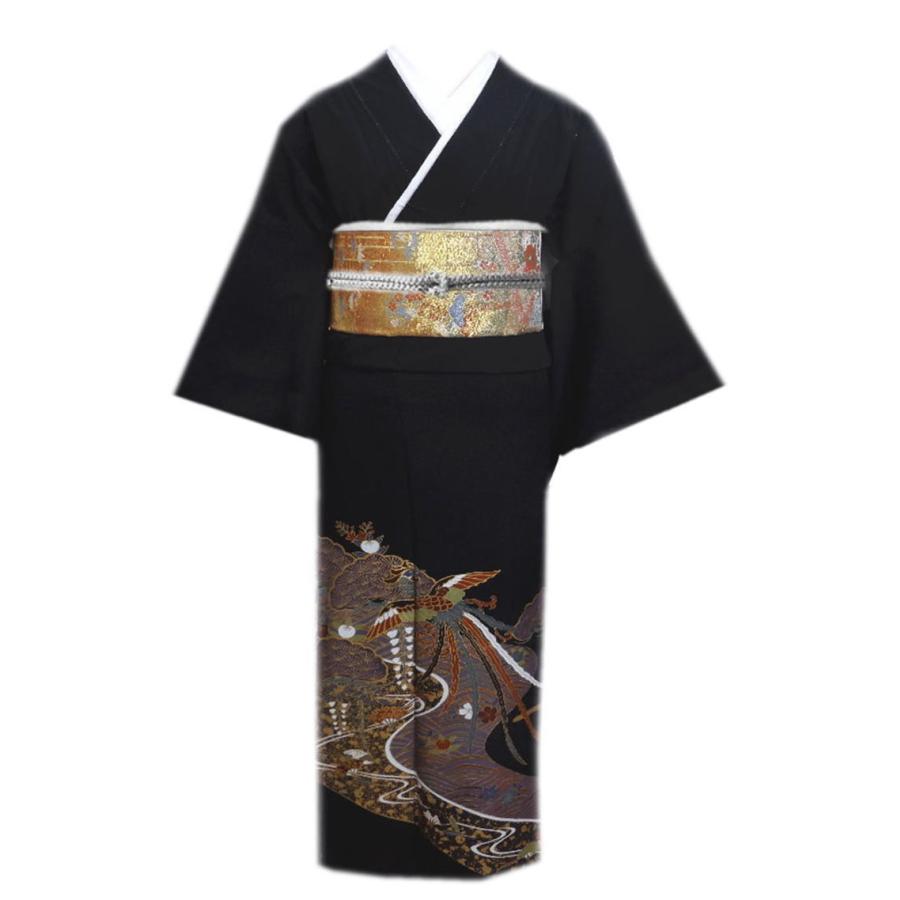 黒留袖と袋帯セット金彩作家物正絹トールサイズ帯長尺