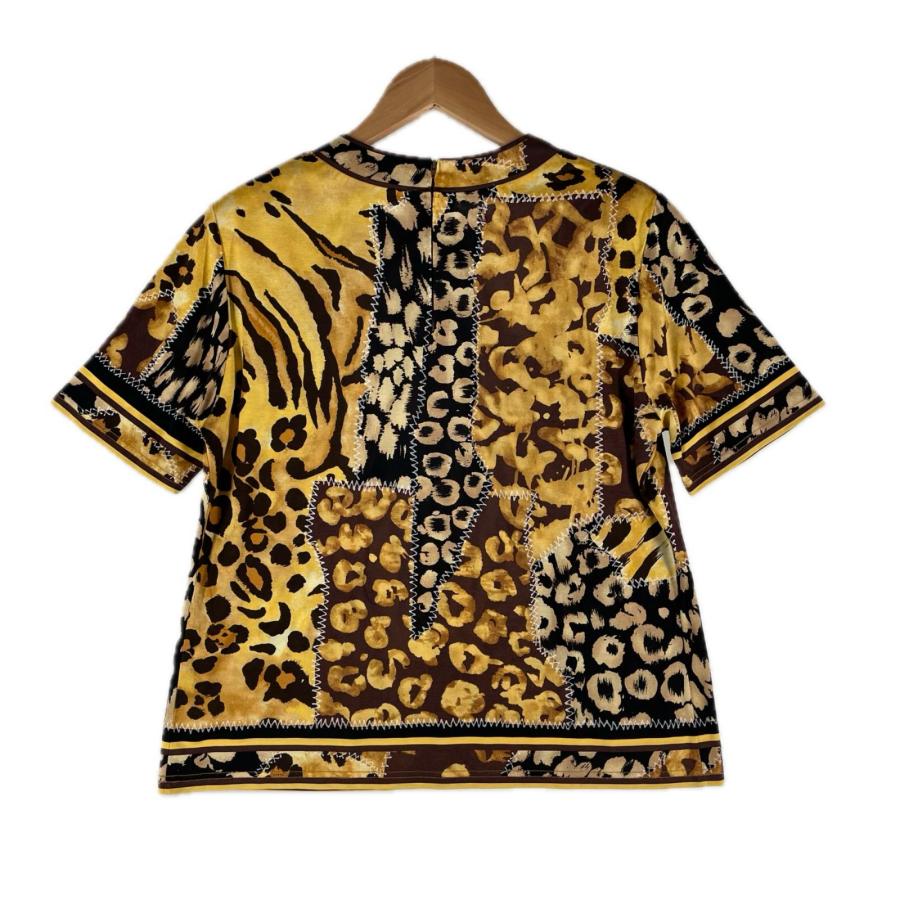 ☆美品☆LEONARD/レオナール＊レオパード柄＊半袖ブラウス＊42/LL