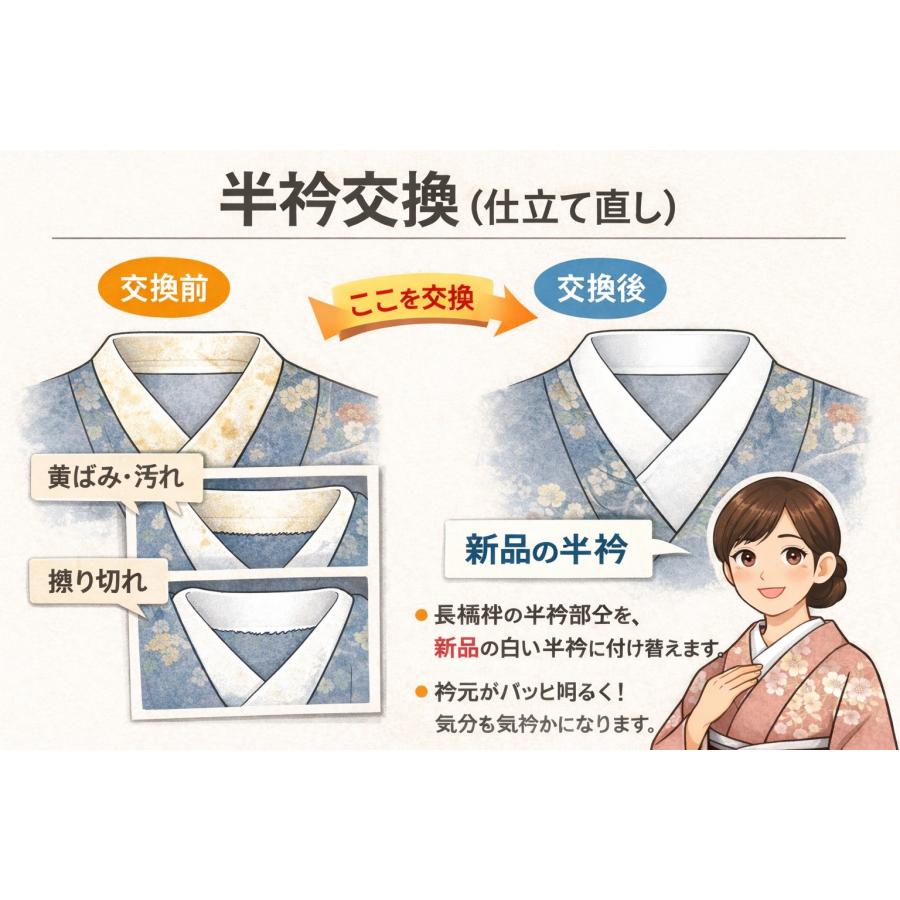 A868　くまモン　正絹振袖長襦袢　袷　半襟交換 長襦袢 洗える 正絹 半襟付 レディース 正絹長襦袢 オフホワイト系 M