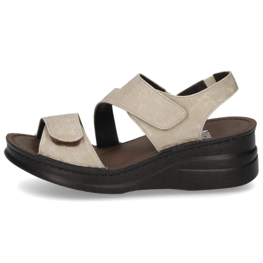 サンダル レディース 厚底 ウエッジソール ストラップ コンフォート NICO ニコ 41711 黒 ブラック ライトグレー　オレンジ カジュアル 本革 日本製 ニコ（NICO） サンダル レディース 厚底 ウエッジソール ストラップ