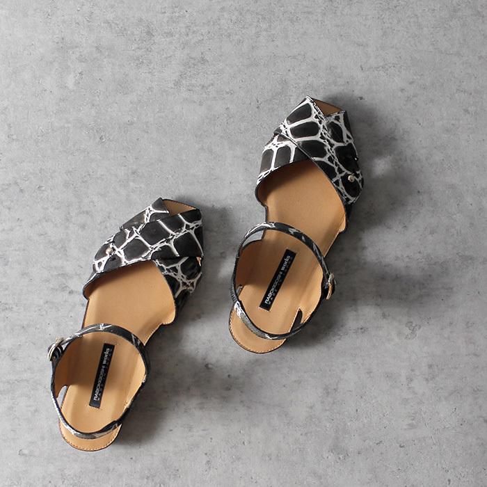 ラボキゴシ ワークス レディース サンダル ストラップ ぺたんこ