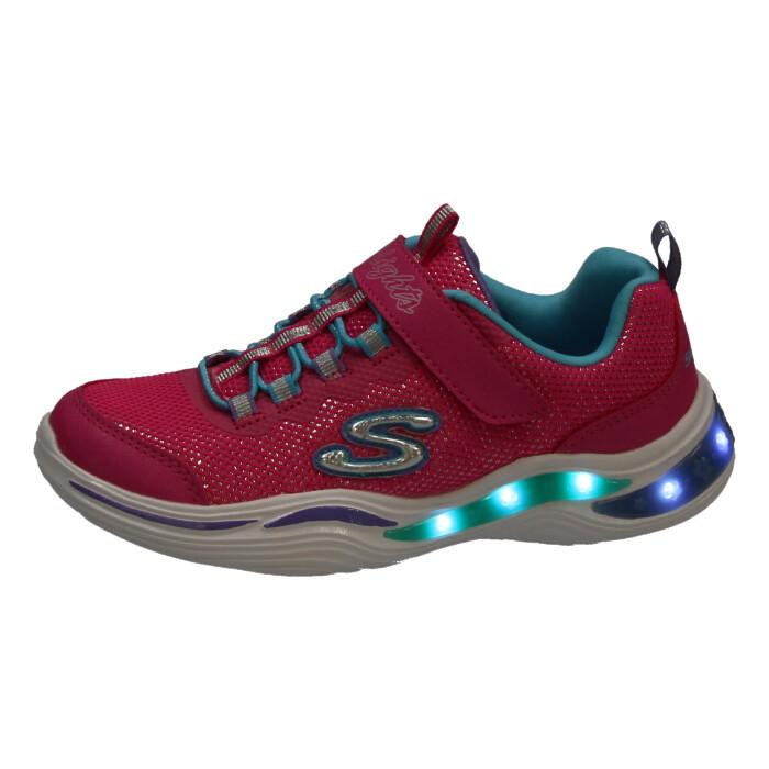 スケッチャーズ スニーカー キッズ 光る靴 女の子 ジュニア ガールズ ベルクロ シューズ ピンク マルチ SKECHERS 20202L｜washington｜15