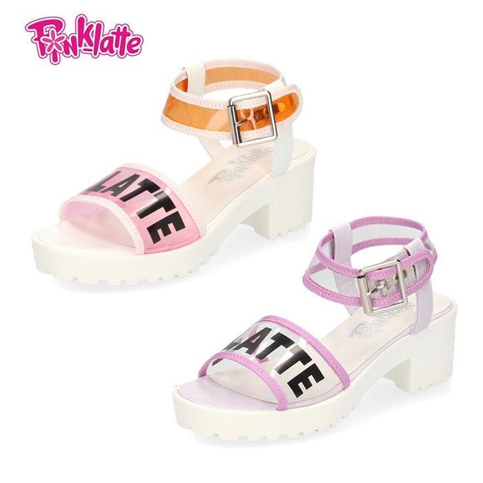 PINK-latte ピンクラテ サンダル キッズ 厚底 ヒール ストラップ PINK-latte ピンクラテ サンダル キッズ 厚底 ヒール ストラップ