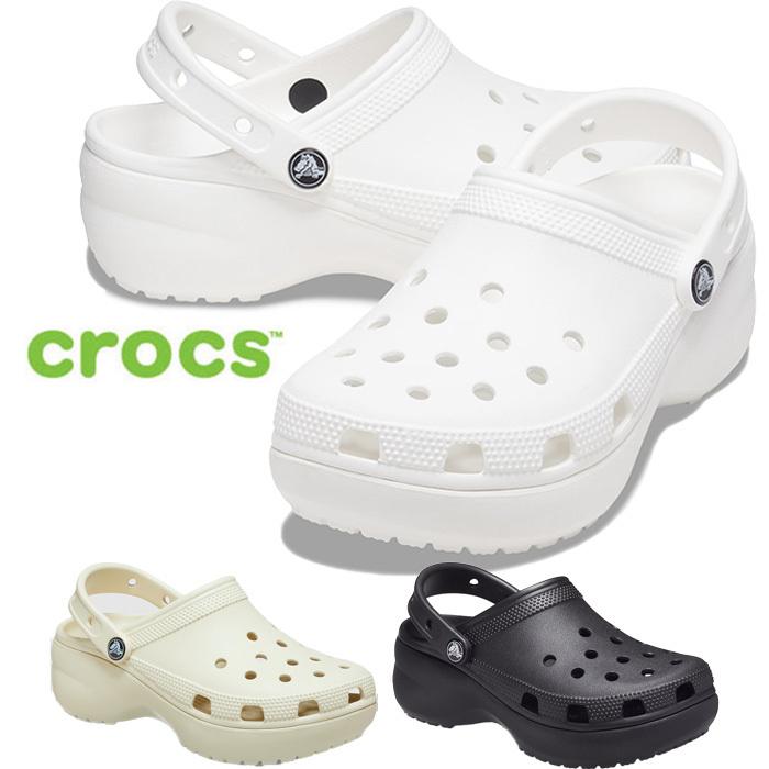 クロックス CROCS サンダル レディース メンズ クラシックプラットフォームクロッグ ホワイト ボーン ブラック おしゃれ 軽い 厚底｜washington