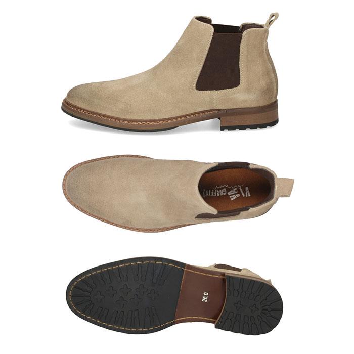 サイドゴアブーツ メンズ 本革 スエード ショートブーツ 黒 カジュアル