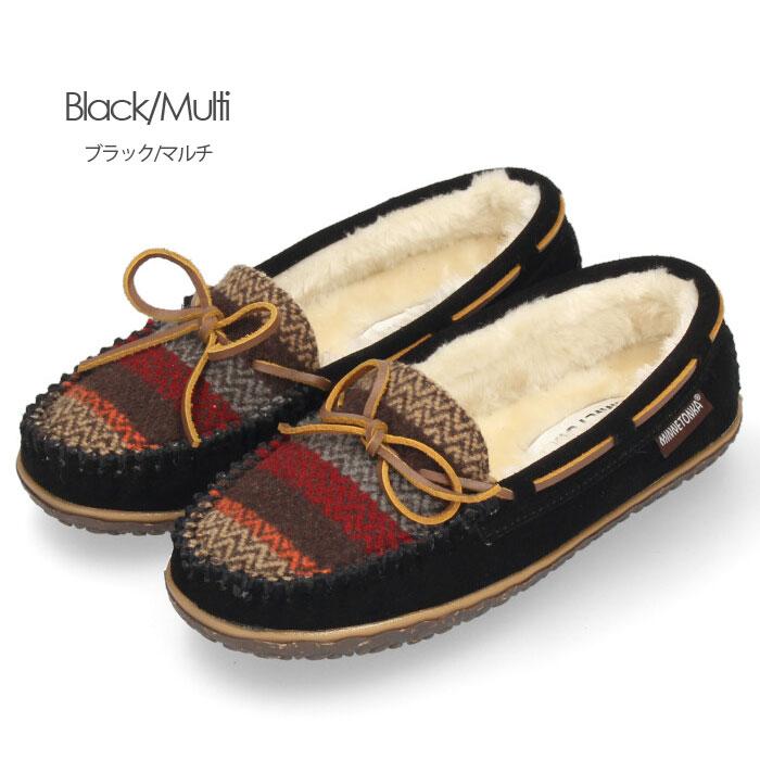 ミネトンカ モカシン レディース 靴 ボア スリッポン ブラック マルチ グレー MINNETONKA TILIA ティリア 40155 40157｜washington｜10