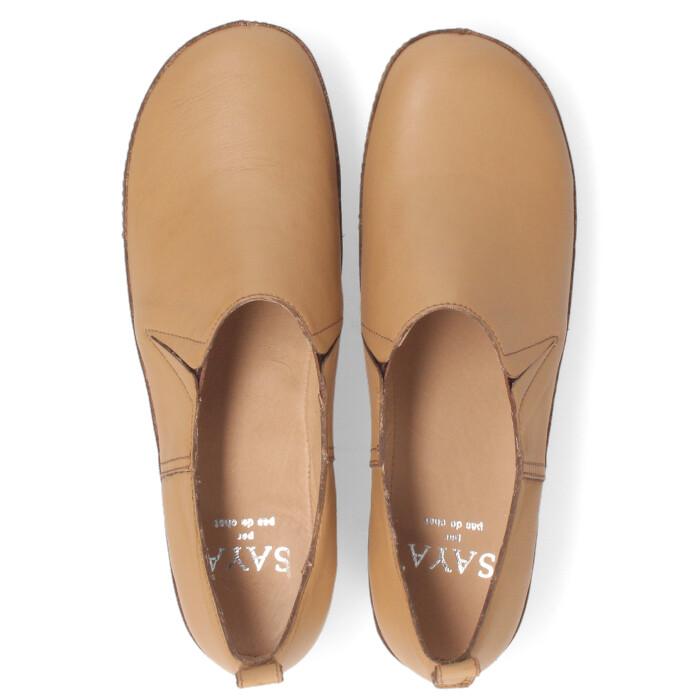 SAYA サヤ レディース スリッポン レザー 51104 ブラック ライト