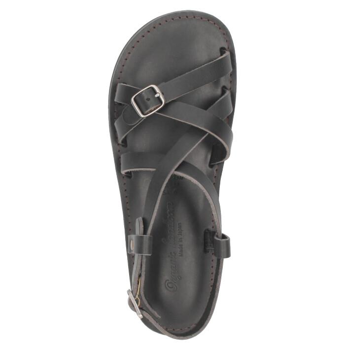 サンダル レディース ぺたんこ 本革 レザー 黒 ブラウン 靴 シューズ