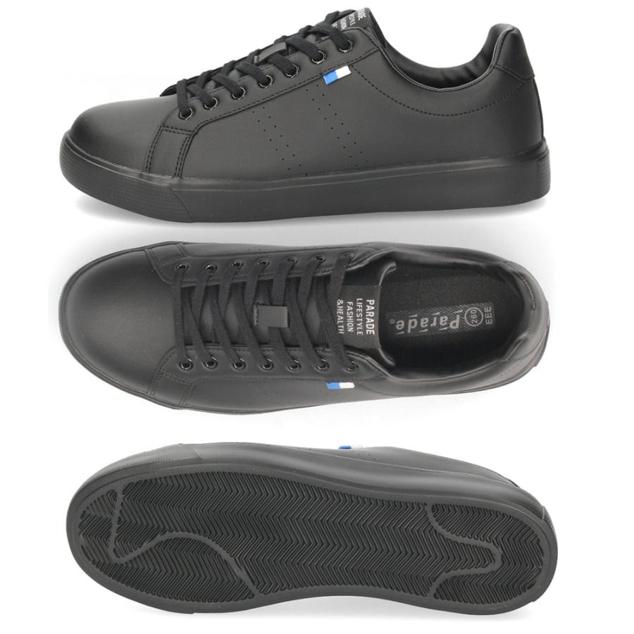 Parade スニーカー メンズ 軽量 ローカット コートタイプ 白 黒 靴