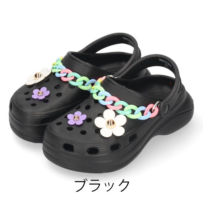 クロッグ サボ サンダル キッズ ジュニア 女の子 366 ホワイト  