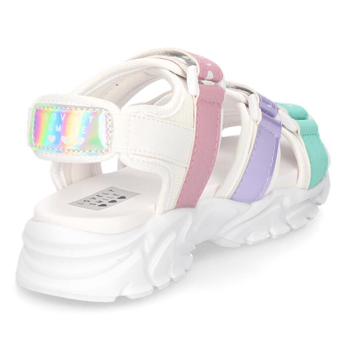 ラブリースマイル キッズ サンダル LS2004F マルチ 厚底 3本ベルト