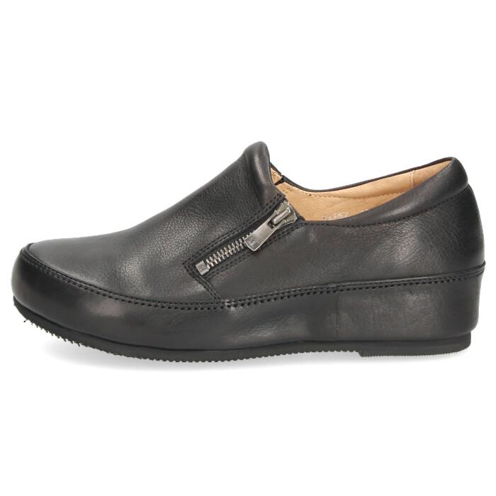 SAYA サヤ 本革 レザー スニーカー スリッポン ジップ 革靴 ブラック