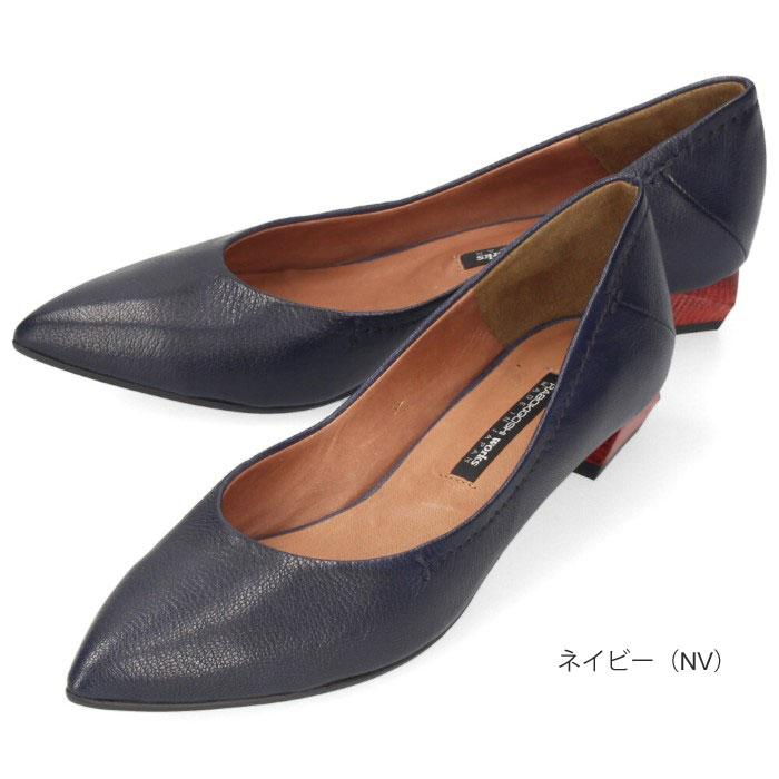爆買 パンプス ローヒール 本革 ラボキゴシ ワークス 12679 ブラック ベージュ ネイビー ブラウン フラットパンプス レディース 靴 日本製 RABOKIGOSHI worksの画像