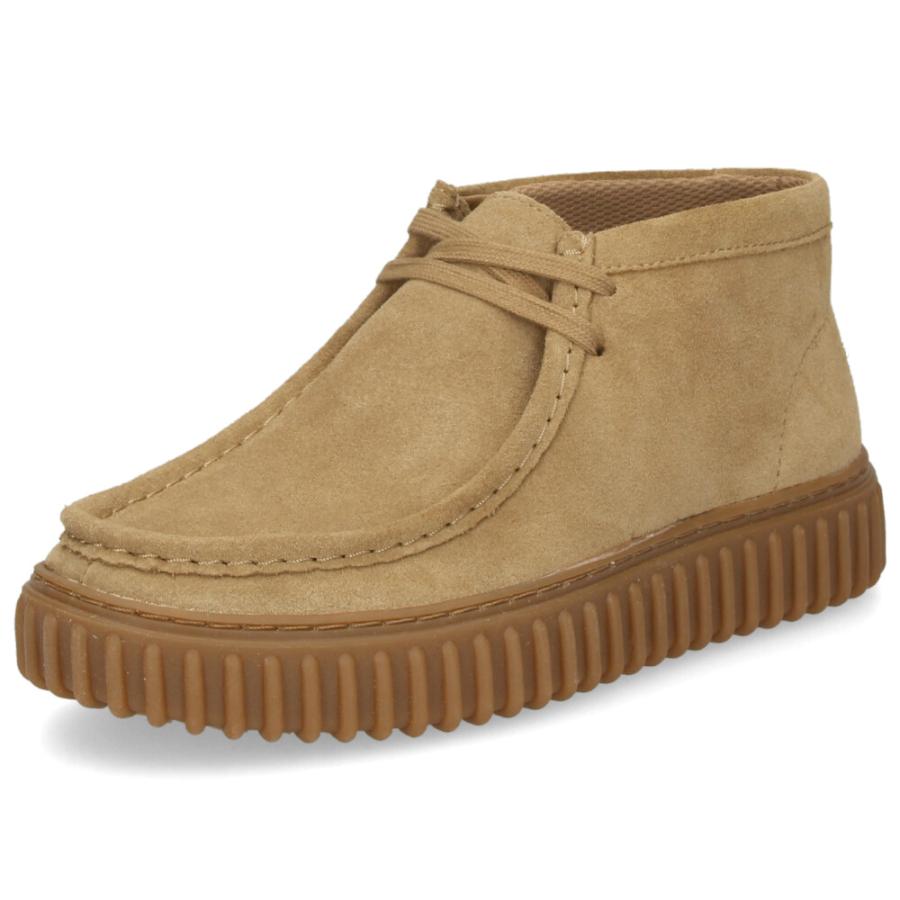 クラークス Clarks ワラビー メンズ レザー スエード ブーツ トーヒルハイ 厚底 ブラック 黒 ダークサンド Torhill Hi 26173 | Clarks | 05