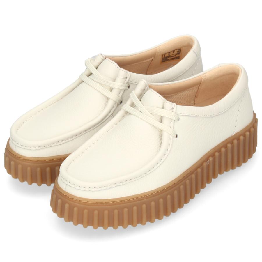 Clarks クラークス TORHILL BEE 厚底 オフホワイトレザー Clarks（クラークス） レディース ワラビー レザー スエード