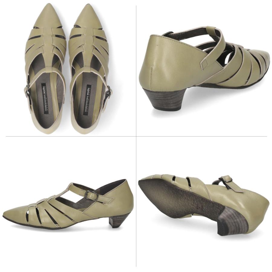 グルカシューズ レディース パンプス 黒 ローヒール 本革 ラボキゴシワークス 12767 ブラック グレー ベージュ 靴 カジュアル ミュール RABOKIGOSHI works rabokigoshi works（ラボキゴシワークス） グルカシューズ レディース