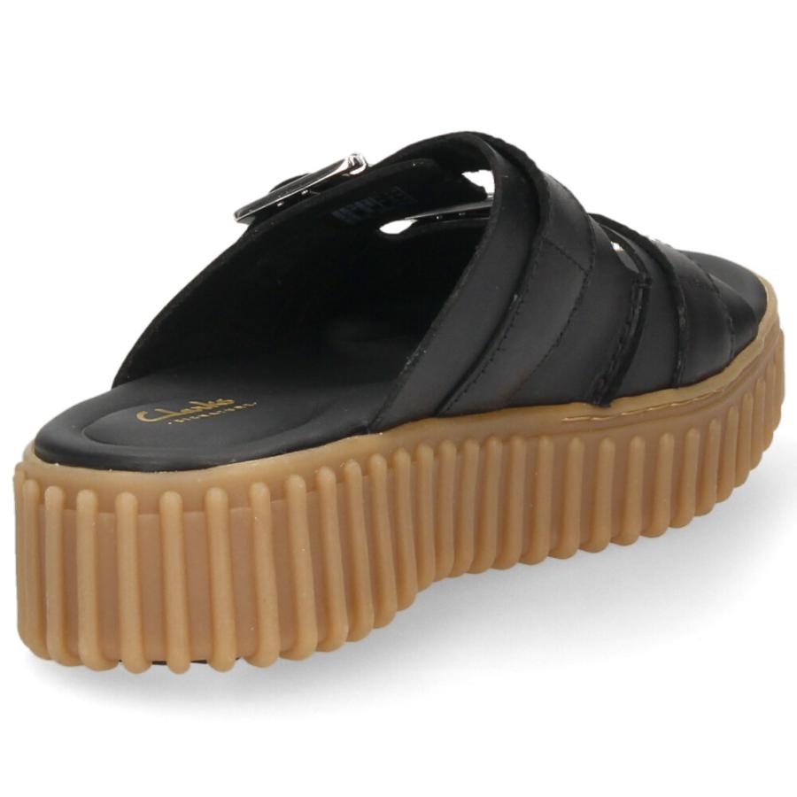 クラークス レディース サンダル 厚底 スライドサンダル 本革 ブラック ホワイト レザーサンダル Clarks Torhill Slide トーヒルスライド 26176430 26176428 | Clarks | 13