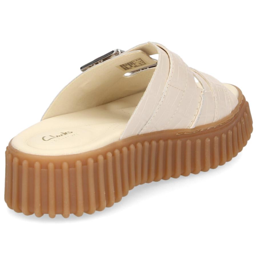 クラークス レディース サンダル 厚底 スライドサンダル 本革 ブラック ホワイト レザーサンダル Clarks Torhill Slide トーヒルスライド 26176430 26176428 | Clarks | 07
