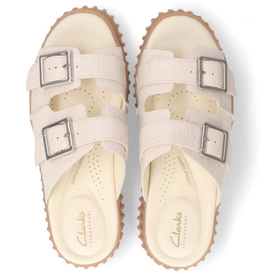 クラークス レディース サンダル 厚底 スライドサンダル 本革 ブラック ホワイト レザーサンダル Clarks Torhill Slide トーヒルスライド 26176430 26176428 | Clarks | 08