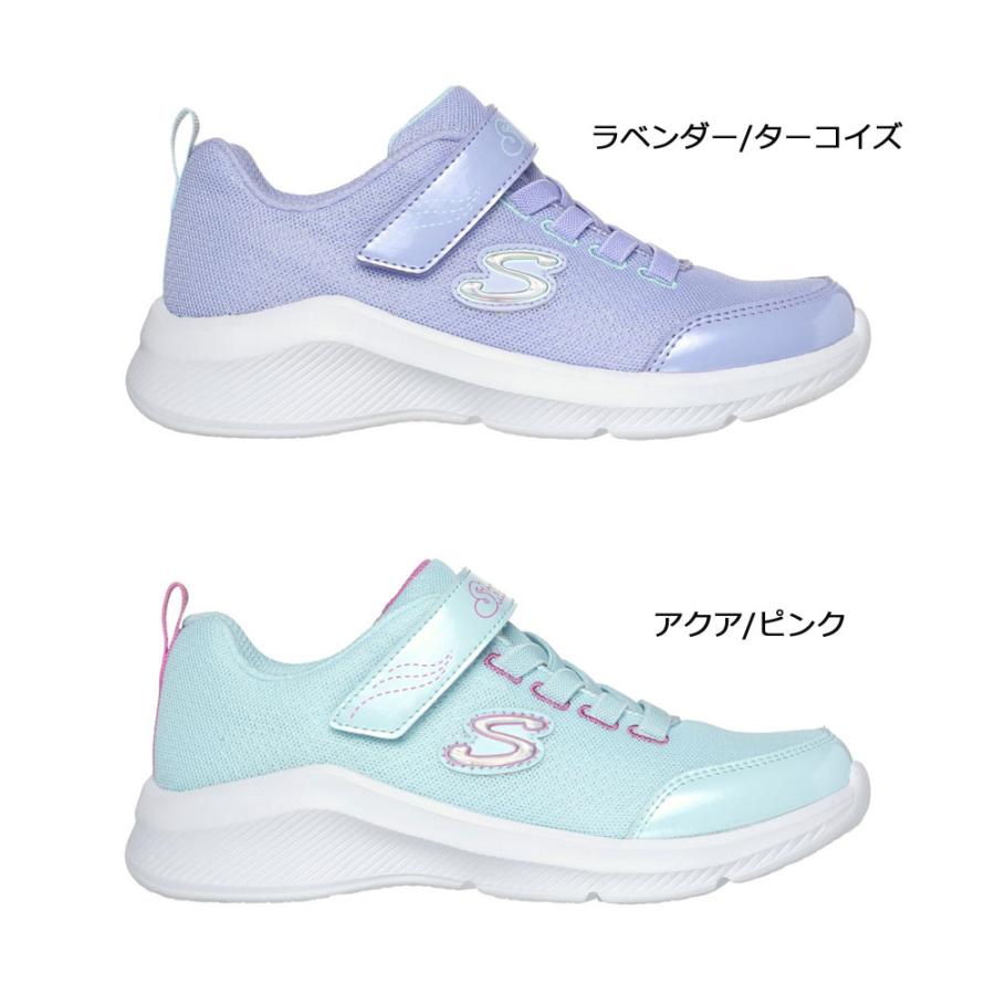 スケッチャーズ スニーカー キッズ ジュニア シューズ 女の子 運動靴 ベルクロ 普通幅 SKECHERS ソール スウィフターズ 303563L ラベンダー アクア｜washington｜04