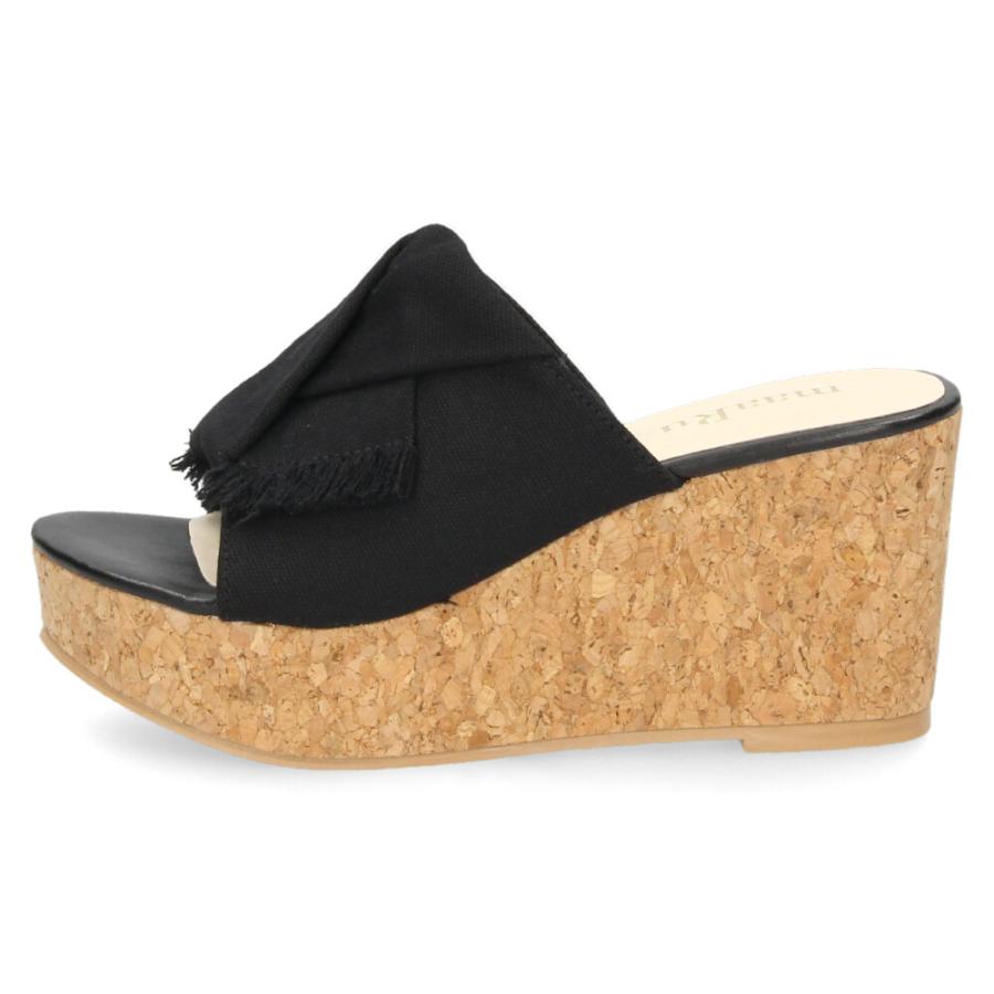 厚底 サンダル レディース ミュール ウェッジソール サボ 黒 白 紺