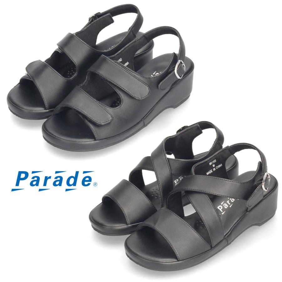 Parade オフィスサンダル 黒 ナースサンダル 厚底 疲れにくい