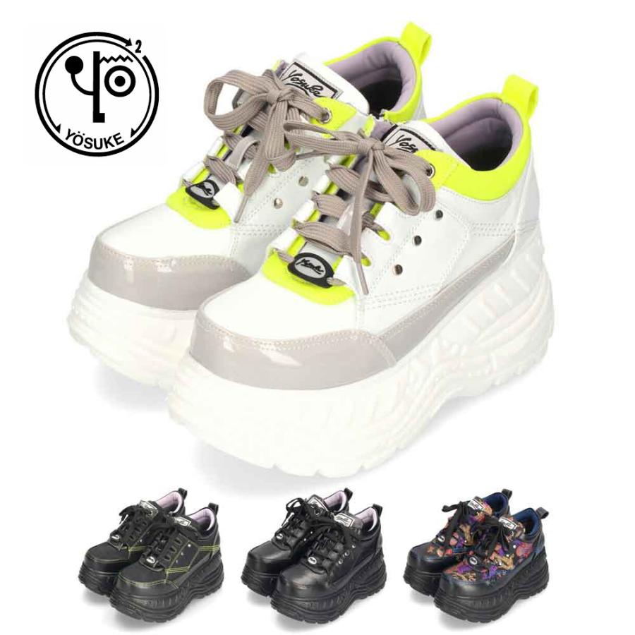 YOSUKE（ヨースケ） 厚底スニーカー レディース ブラック ホワイト