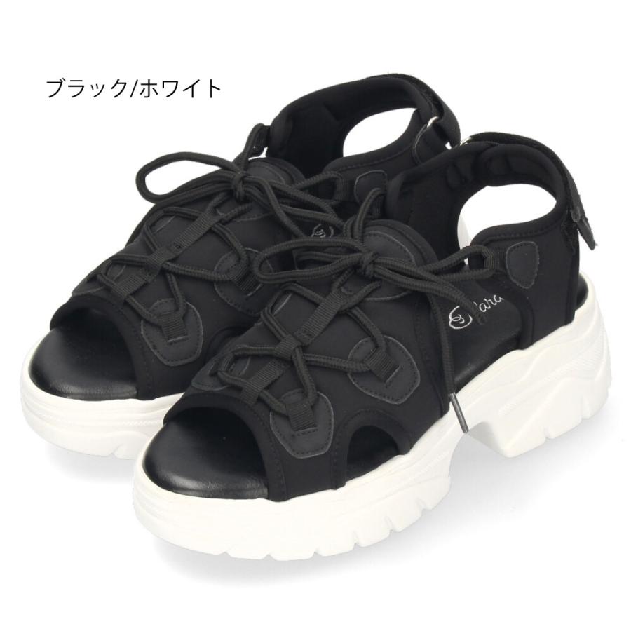 Parade サンダル レディース 厚底 スポーツサンダル 黒 スポサン