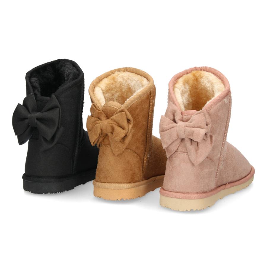 キッズ ベビー ムートンブーツ バックリボン R44408-39 ピンク