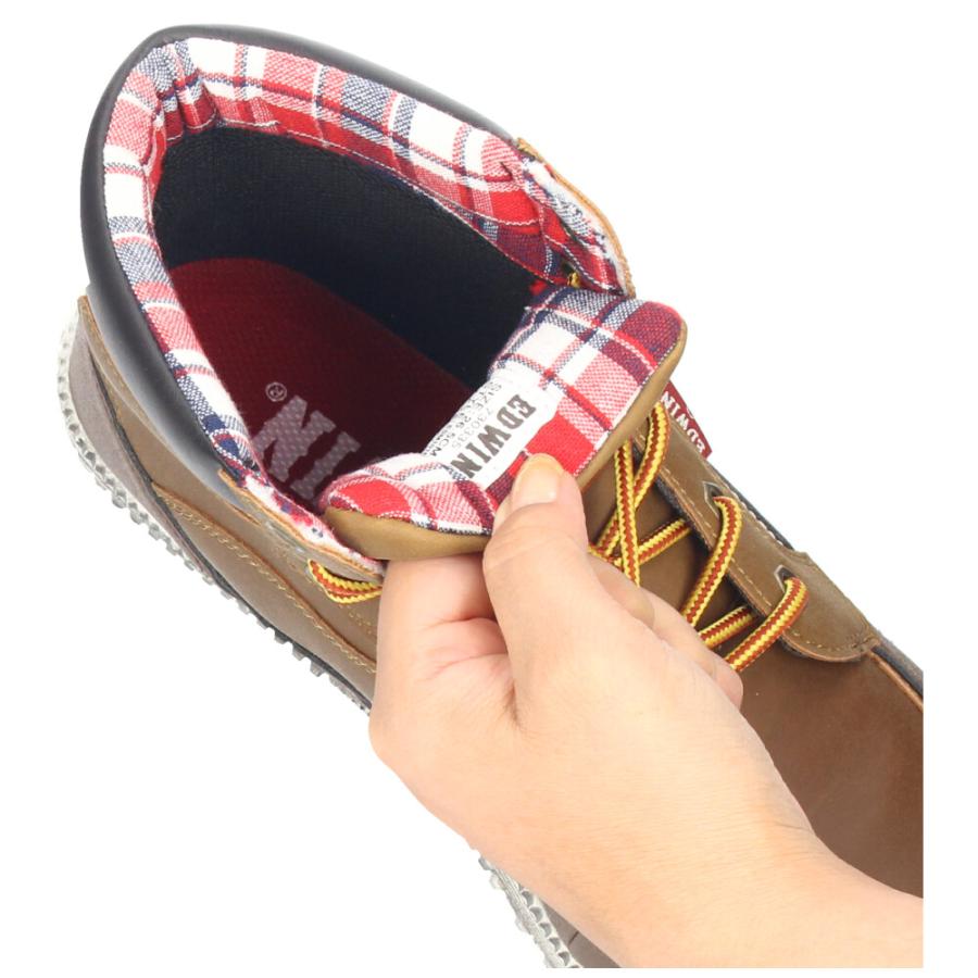 エドウィン 安全靴 EDWIN ESM-101N メンズ 靴  鉄先芯 耐滑 衝撃吸収 作業靴 スニーカー ブーツ ハイカット カジュアル デイリー | EDWIN | 09