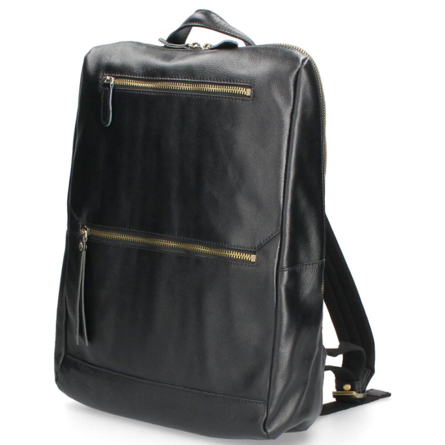 リュック 本革 レディース スクエア 牛革 レザー ブラック 黒