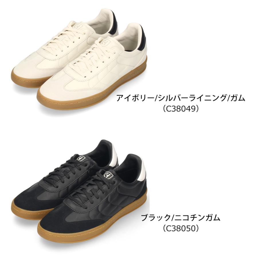 スニーカー メンズ 白 黒 本革 靴 コールハーン C38049 アイボリー C38050 ブラック レザー シューズ 紐 スエード 牛革 COLE HAANの画像