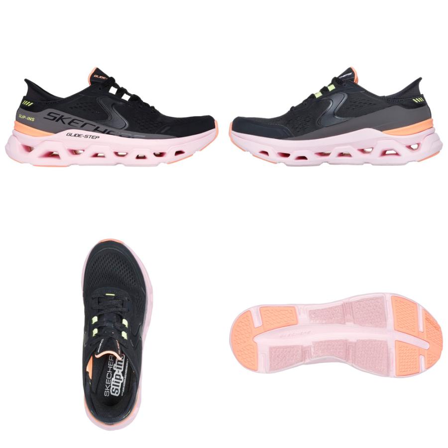 スケッチャーズ スリップインズ レディース SKECHERS Slip-ins スリッポン ハンズフリー スニーカー 黒 厚底 ウォーキングシューズ 靴 50510 紐靴 ノーマル幅の画像