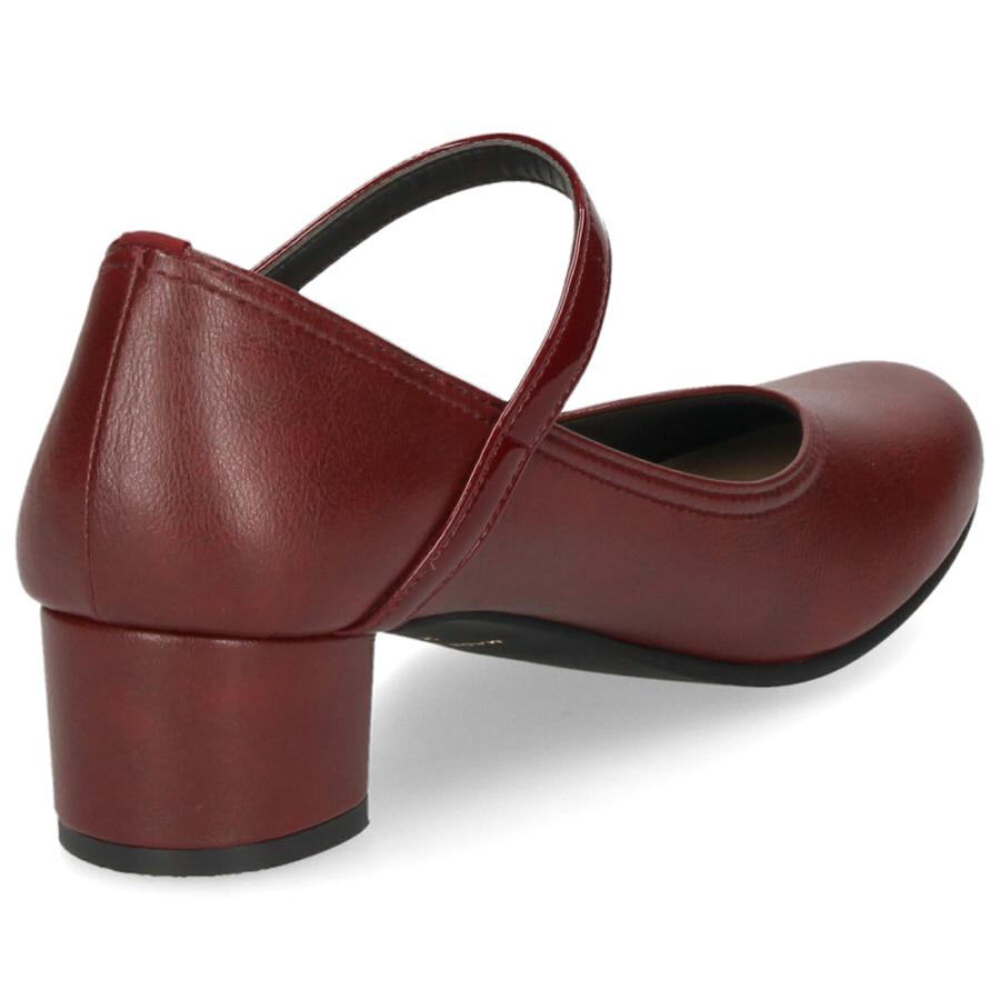 パンプス ヒール レディース 日本製 ストラップ ラウンドトゥ 黒