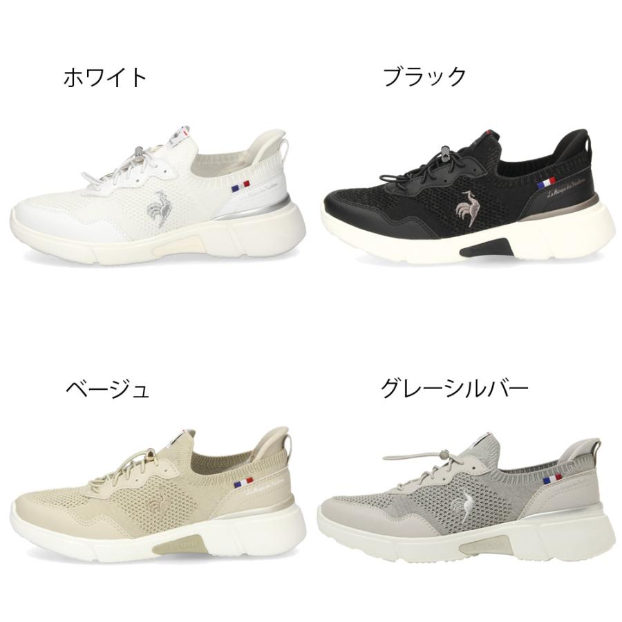 ルコック スポルティフ レディース スリッポン 履きやすい 軽量 3E相当 屈曲 LECOQ LCS ロワール 幅広 ワイド 軽い QL3XJC01 ブラック ホワイト_5