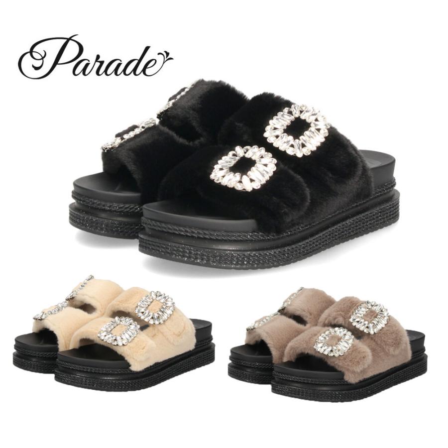 期間限定値下げ！即配送！GYDAノベルティビジューロゴ厚底ファーサンダルブラック GYDA 最新作 ノベルティ 厚底 ファー サンダル ビジュー BLACK｜Parade