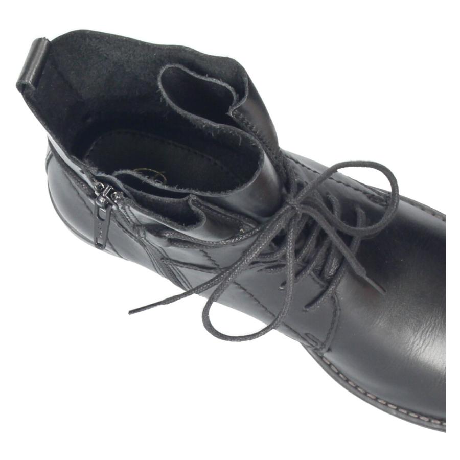 Parade ショートブーツ レディース 本革 レースアップ サイドジップ