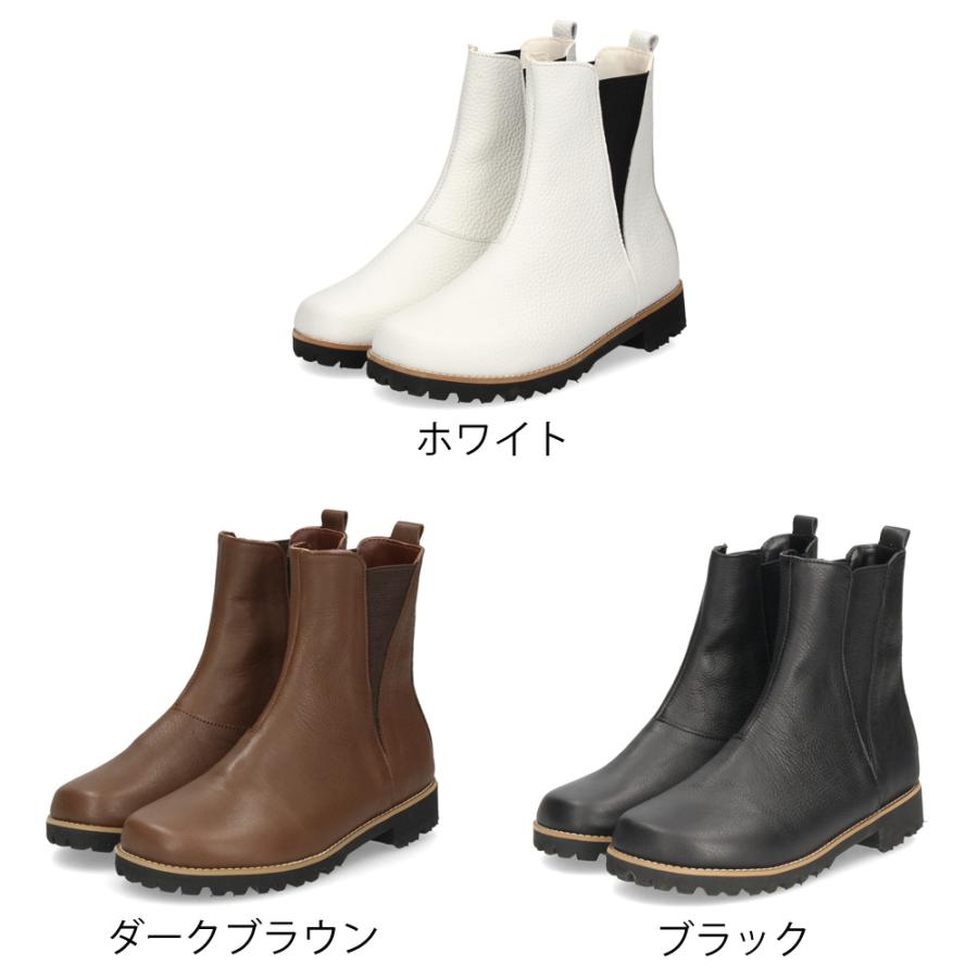 レディース ブーツ ショート 本革 サイドゴアブーツ 黒 クーン CN48 ブラック ホワイト ダークブラウン ソフトレザー 軽い 日本製 COON COON（クーン） レディース ブーツ ショート 本革 サイドゴアブーツ 黒