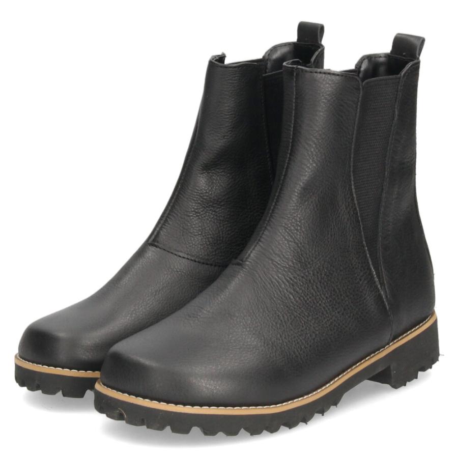 COON（クーン） レディース ブーツ ショート 本革 サイドゴアブーツ 黒