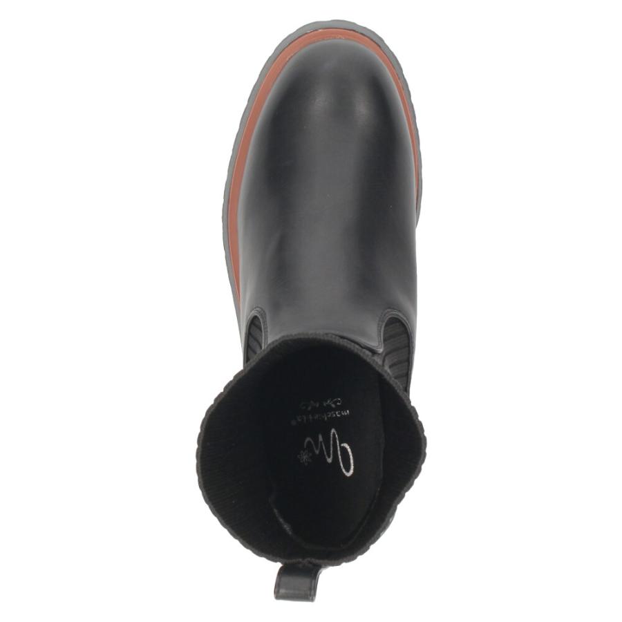 ブーツ サイドゴア ニットソックスブーツ レディース 軽量 ショートブーツ 防寒 ブラック 厚底 マンチェッタ MASCHIETTA 9301 異素材 ブーツ サイドゴア ニットソックスブーツ レディース 軽量 ショート