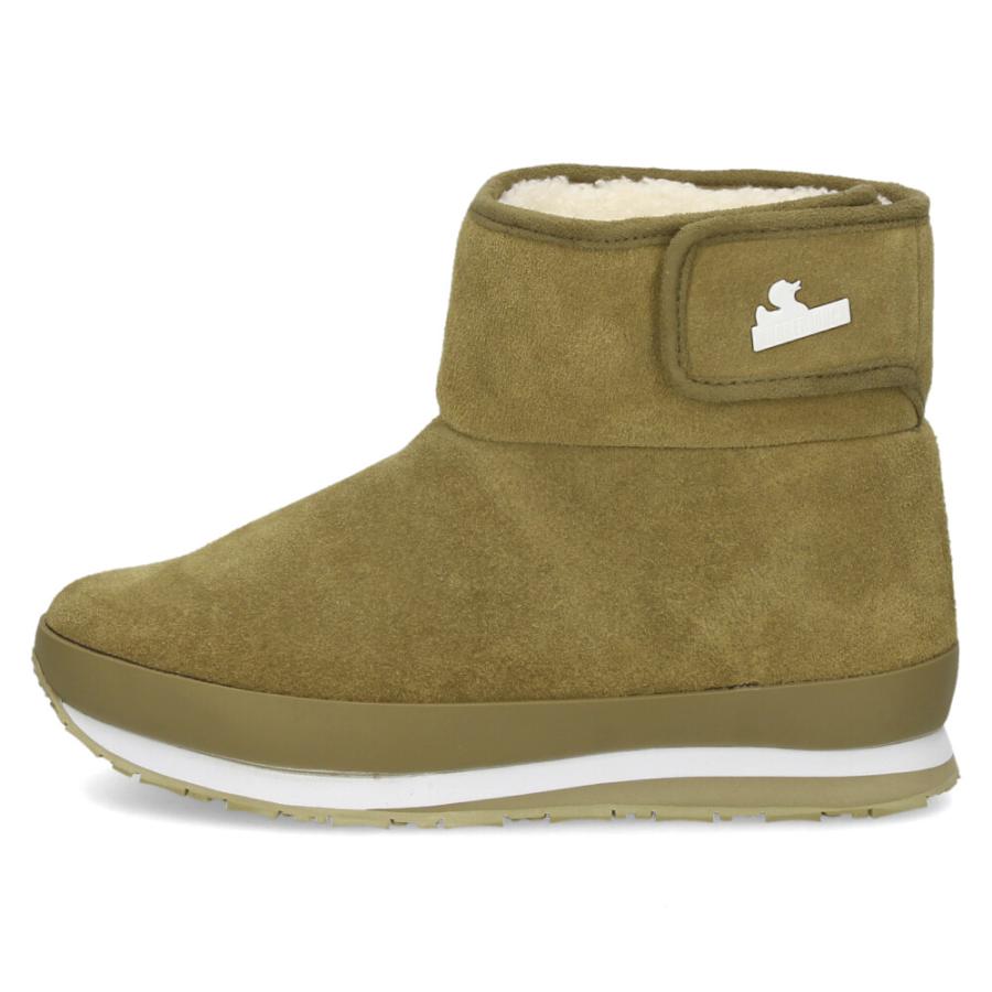 ショートブーツ レディース 撥水 防寒 本革 ベルクロ マジックテープ