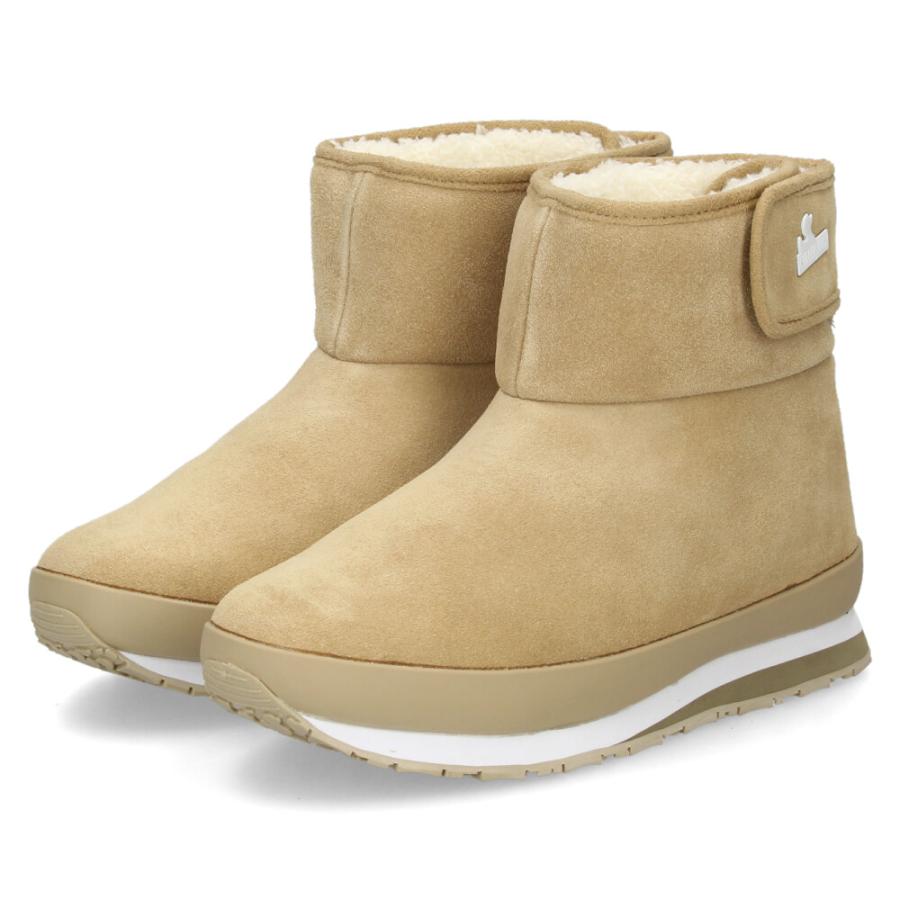 ショートブーツ レディース 撥水 防寒 本革 ベルクロ マジックテープ