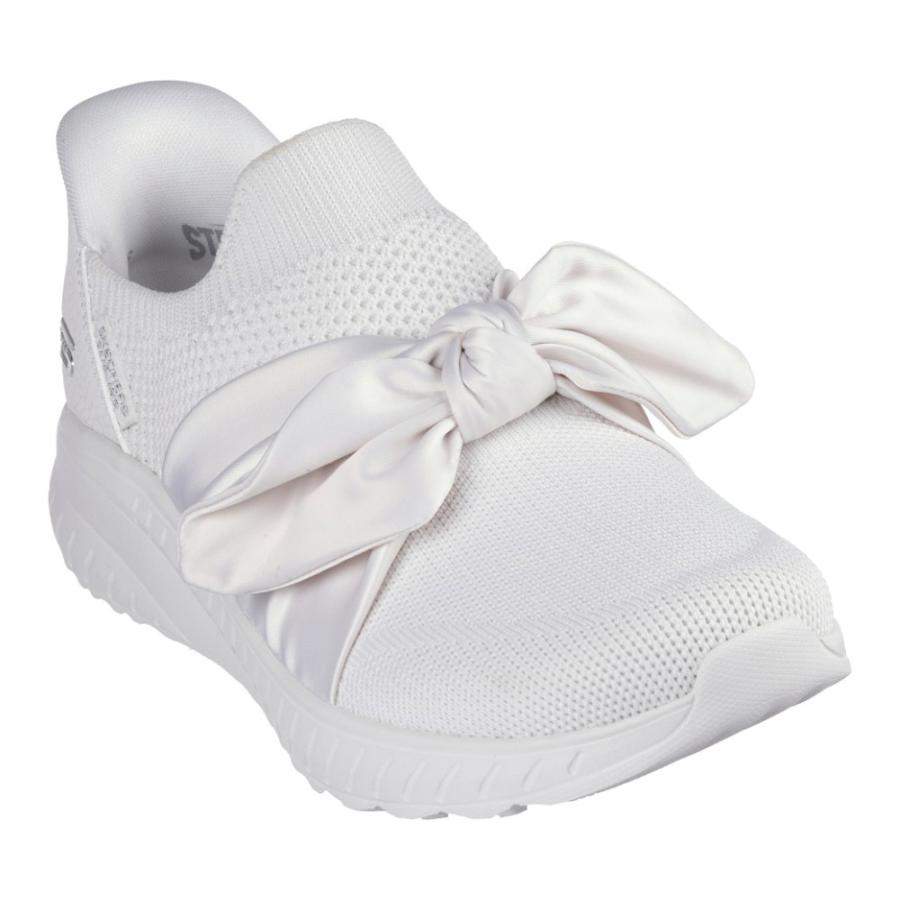スケッチャーズ スリップインズ レディース スニーカー ブラック 黒 オフホワイト ノーマル幅 リボン SKECHERS 117630 Parade限定商品の画像