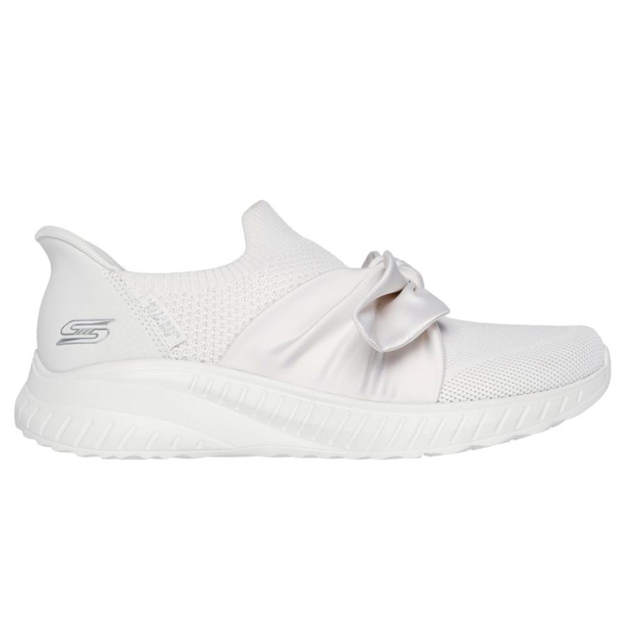 スケッチャーズ スリップインズ レディース スニーカー ブラック 黒 オフホワイト ノーマル幅 リボン SKECHERS 117630 Parade限定商品の画像