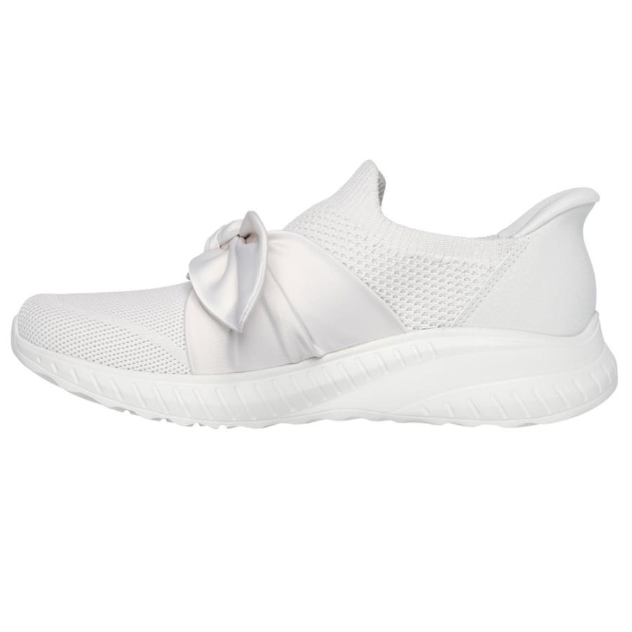スケッチャーズ スリップインズ レディース スニーカー ブラック 黒 オフホワイト ノーマル幅 リボン SKECHERS 117630 Parade限定商品の画像