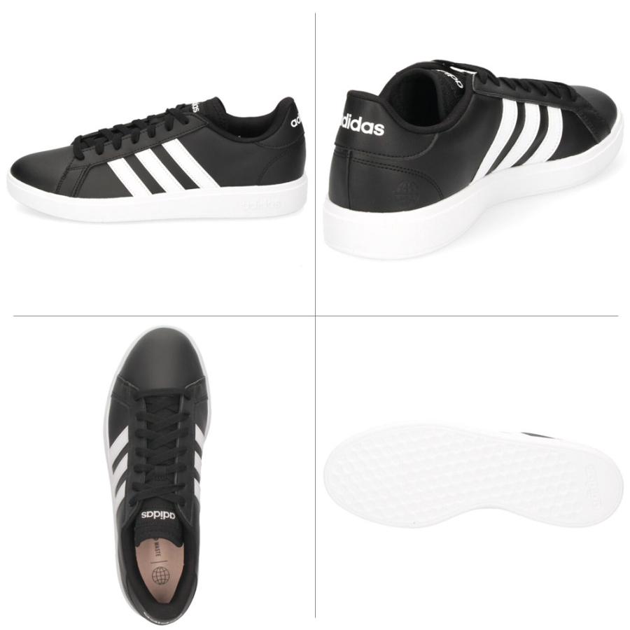 adidas アディダス スニーカー メンズ 黒 白 グランドコート adidas アディダス スニーカー メンズ 黒 白 グランドコート