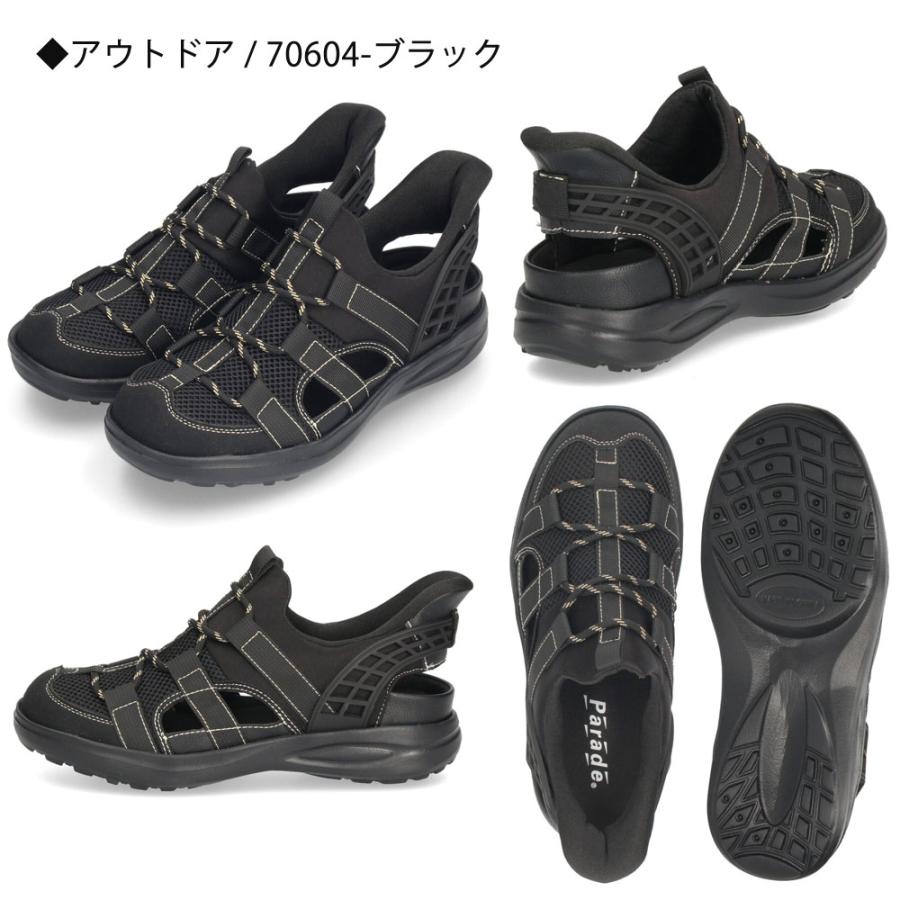 Parade メンズ サンダル かかと付き 手を使わず履ける シューズ